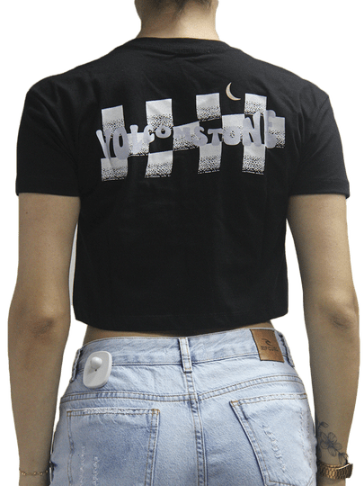 Blusinha Feminina Volcom Nightout Manga Curta Estampada - Preto