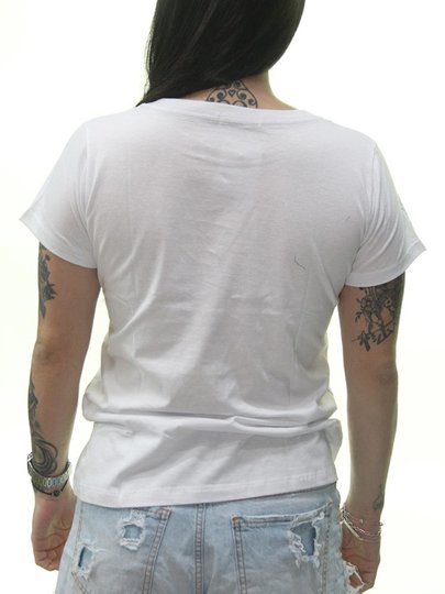 Blusinha Feminina Volcom So Far Out Manga Curta Estampada - Branco