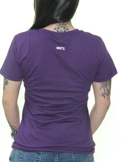 Blusinha Feminina Wats Logo Recorte Manga Curta Estampada - Roxo