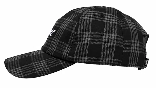 Boné Aba Curva Plano C Bordado - Xadrez Preto/CInza