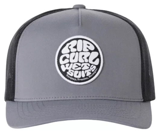 Boné Aba Curva Rip Curl WetSuit Icon Trucker - Preto/Cinza