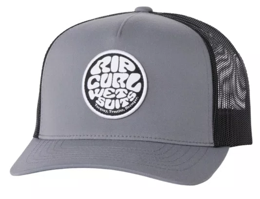 Boné Aba Curva Rip Curl WetSuit Icon Trucker - Preto/Cinza