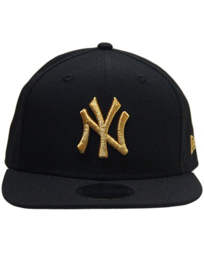 Boné Aba Reta Fechado New Era Yankees - Preto/Dourado