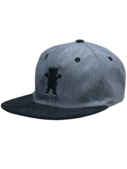 Boné Aba Reta Grizzly Og Bear Unstructured - Cinza/Preto