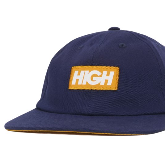 Boné Aba Reta High 6 Panel Logo - Marinho