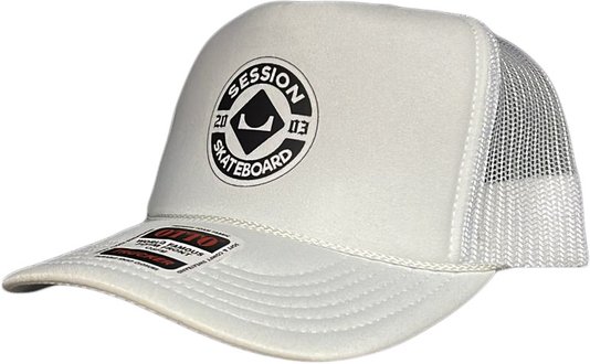 Boné Aba Curva Session Classico Trucker Skateboard 2025 - Branco