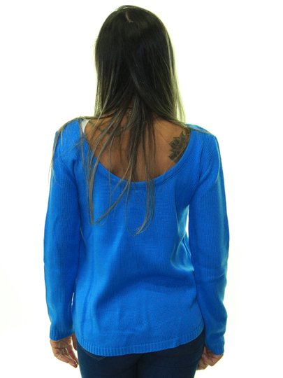Blusa Feminina Roxy Tricot Rainbow Manga Longa de Lã - Azul