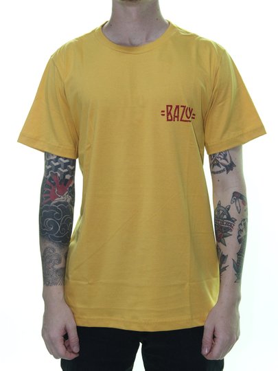 Camiseta Masculina Bazon Basic Manga Curta - Amarelo Queimado