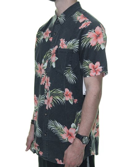 Camisa Masculina Rip Curl Maiu Manga Curta - Preto