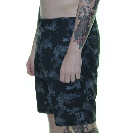 Bermuda Masculina Grow Camu Hibrida - Preto Camuflado