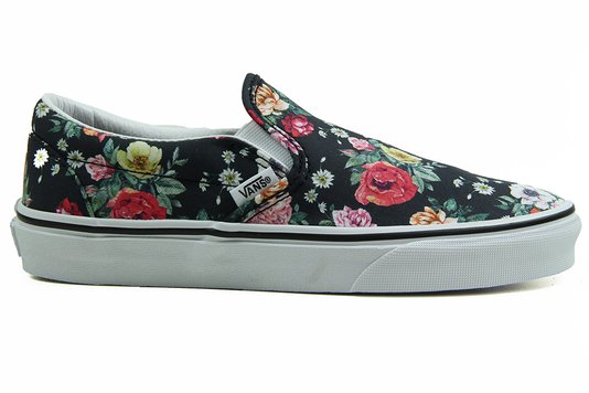 Tênis Feminino Vans Classic Slip-on Garden Floral Black - Black/White/Floral