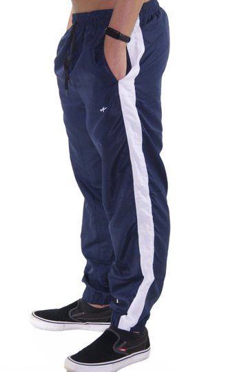 Calça Aston Sintetica Elástico Stripe - Marinho