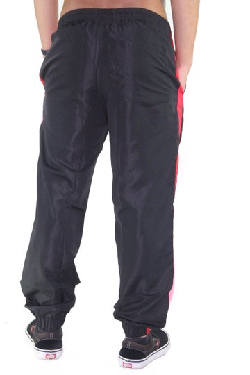 Calça Aston Sintetica Elastico Stripe - Preto/Vermelho