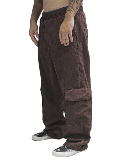 Calça Cargo Masculina Chocolate Sarja Cotele - Marrom