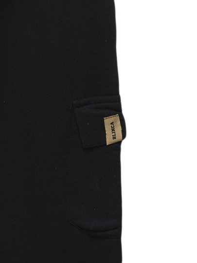 Calça De Moletim Masculina Blinca Cargo - Preto
