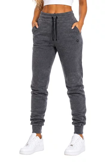Calça de Moletom Feminina Loveboard Mini Heart - Cinza Mescla Escuro