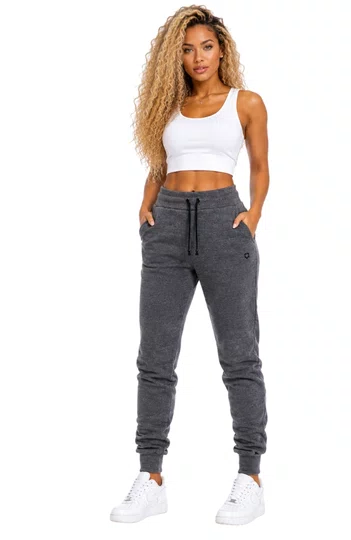 Calça de Moletom Feminina Loveboard Mini Heart - Cinza Mescla Escuro