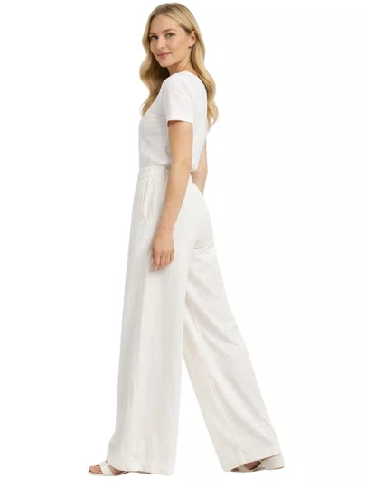 Calça Feminina Fila Wide Leg Pantalona - Off White