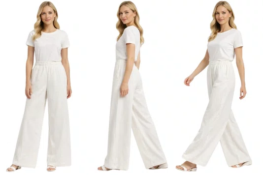 Calça Feminina Fila Wide Leg Pantalona - Off White