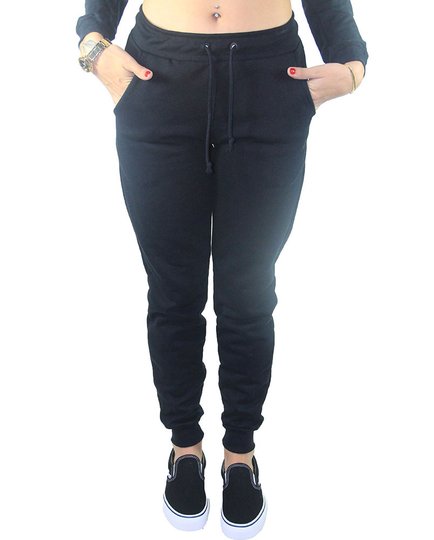 Calça de Moletom Feminina Loveboard Peluciado - Preto