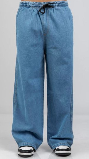 Calça Jeans Respect Baggy Reta Unissex - Azul Claro