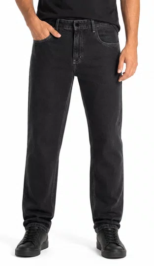Calça Masculina Plano C Jeans Washed Black - Preto Lavado