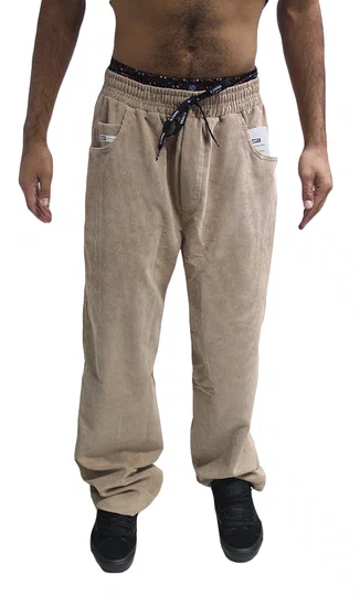 Calça Masculina Veludo Wats Reta - Bege