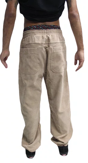 Calça Masculina Veludo Wats Reta - Bege