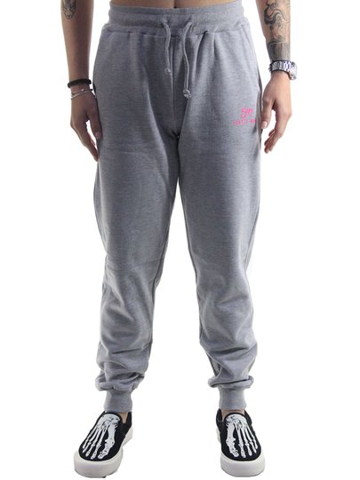 Calça de Moletom Feminina Santta Maré Peluciada - Cinza mescla