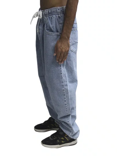 Calça Session Baloon Jeans Unissex Estilo - Azul Céu