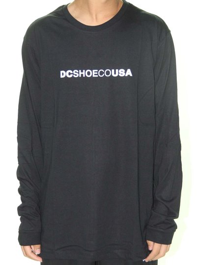 Camiseta Masculina DC Básica DCSHOESCO Manga Longa Estampada - Preto