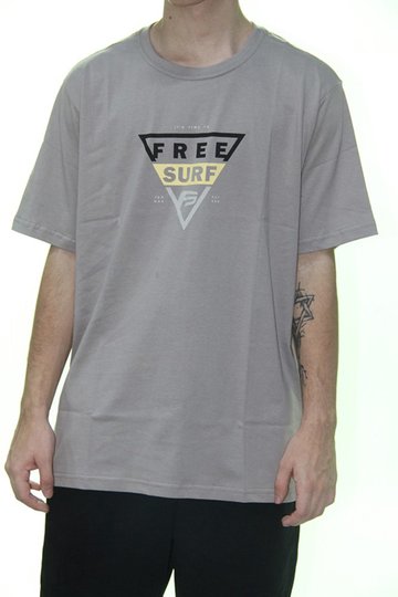 Camiseta Masculina Freesurf Triangle Manga Curta Estampada - Cinza