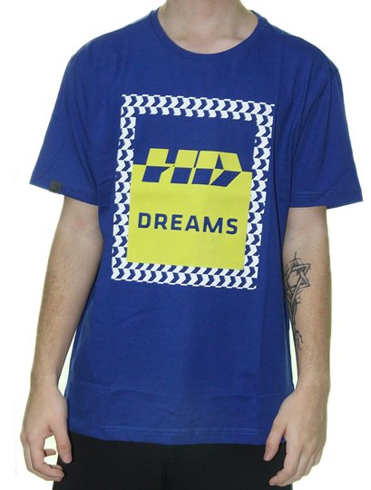 Camiseta Masculina HD Basic Dreams Manga Curta Estampada - Azul