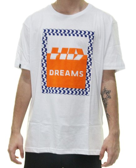 Camiseta Masculina HD Basic Dreams Manga Curta Estampada - Branco