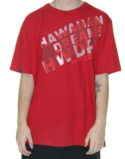 Camiseta Masculina HD Gradient Manga Curta Estampada - Vermelho