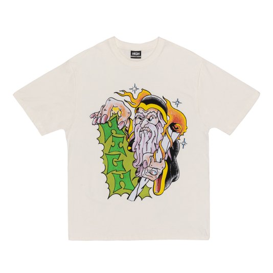 Camiseta Masculina High Mage Manga Curta Estampada - Off White