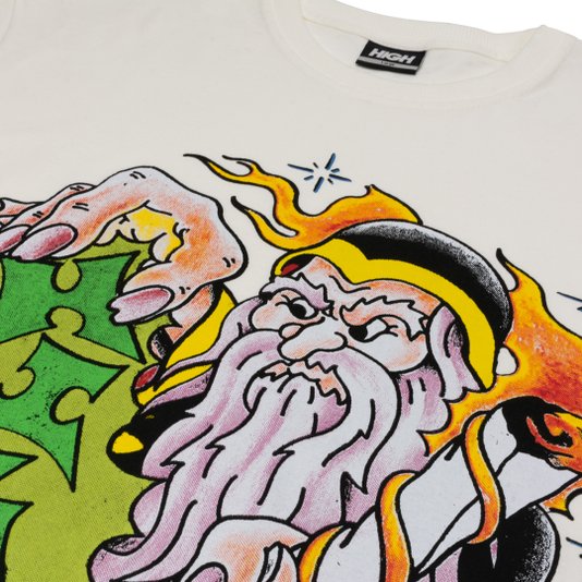 Camiseta Masculina High Mage Manga Curta Estampada - Off White