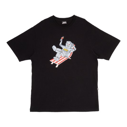 Camiseta Masculina High Robot Tee Manga Curta Estampada - Preto