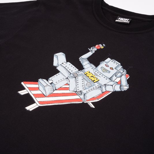 Camiseta Masculina High Robot Tee Manga Curta Estampada - Preto
