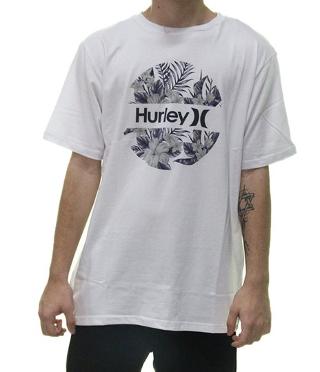 Camiseta Masculina Hurley Silk Crush Floral Manga Curta Estampada - Branco