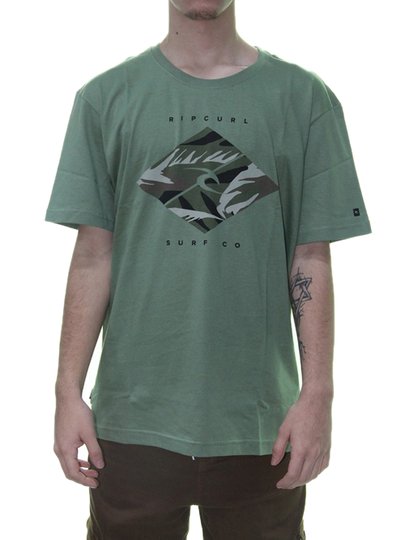 Camiseta Masculina Rip Curl GM Fill Manga Curta Estampada - Verde