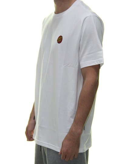 Camiseta Masculina Santa Cruz Classic Dot Bottom Manga Curta Estampada - Branco