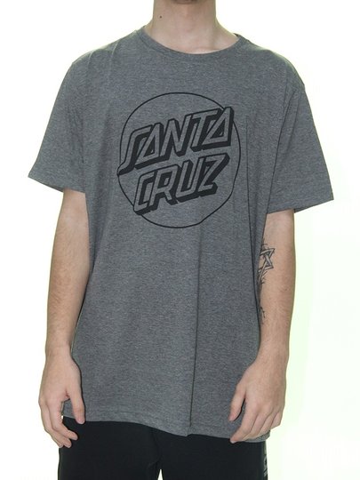 Camiseta Masculina Santa Cruz Opus Dot Manga Curta Estampado - Grafite Mesclado