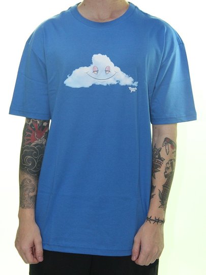 Camiseta Masculina Thank You Head In The Cloud Manga Curta Estampada - Azul