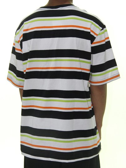 Camiseta Masculina Wats Team Manga Curta Listrada - Branco/Preto