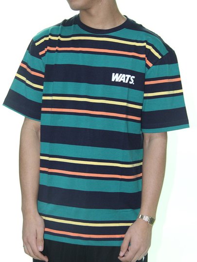 Camiseta Masculina Wats Team Manga Curta Listrada - Preto/Verde