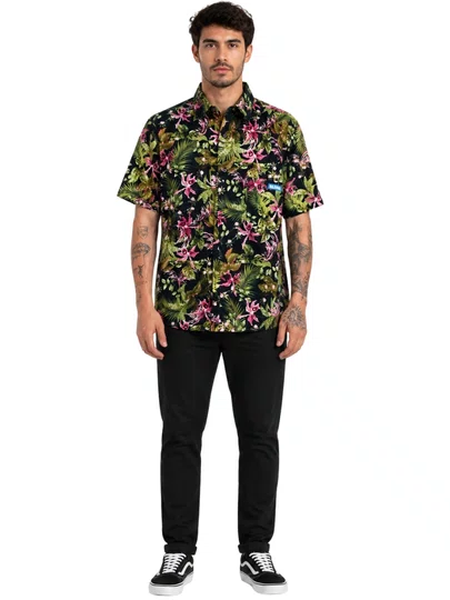 Camisa Blinca Flowers Stamp Manga Curta Estampada - Floral