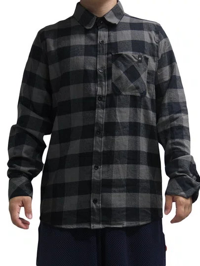 Camisa De Botão Masculina Freesurf Buffalo - Preto/Cinza