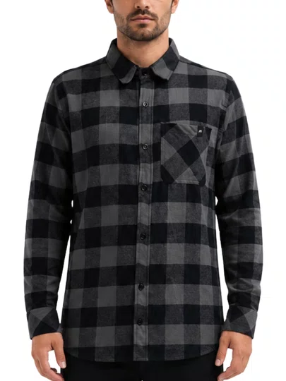 Camisa De Botão Masculina Freesurf Buffalo - Preto/Cinza