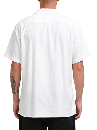 Camisa De Botão Masculina Rip Curl New Year Manga Curta Estampada - Off White